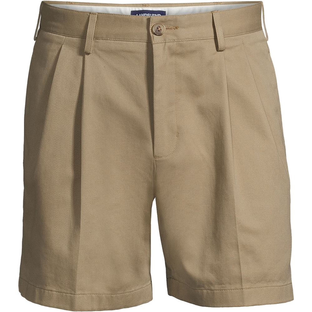 Land's End Men's 6 inch Pleated Short